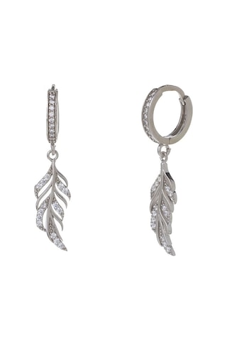 Yaprak Model-2 925 Ayar Gümüş Zirkon Taşlı Kadın Küpe Gümüş