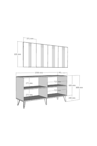 Vienna Dört Kapaklı Altın-Kulp Beyaz Ayaklı Konsol Beyaz-altın