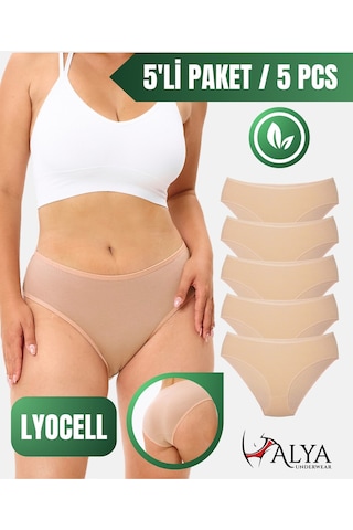 Alya Underwear Kadın Külot, Lyocell Kumaş Külot, Ter Emici Rahat Ve Dayanıklı Kadın İç Çamaşırı, Liyosel Slip Bej P07