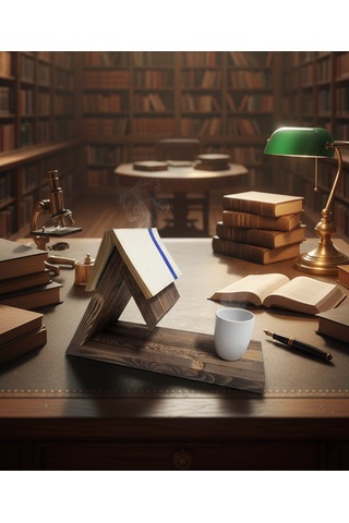 Ahşap Kitap Standı - Koyu Ceviz, Oku&keyif