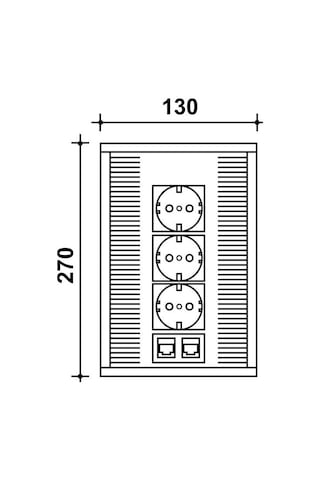 Hafele Versaflap Dual Priz Gümüş 3 Soket / 2rj45