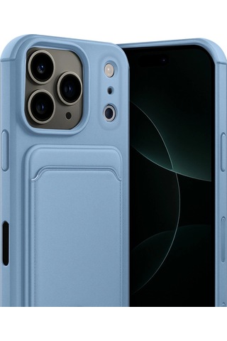 Apple, Uyumlu iPhone 17 Pro Max Kelvin Kartvizitli Silikon Mavi