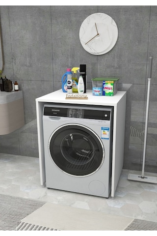 Enda Home Çamaşır Makinesi Dolabı 89x65 Cm Beyaz Beyaz