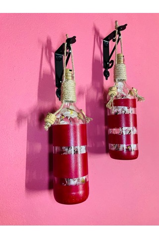 Led Işıklı Şık Tasarım Kırmızı 2li Set Kırmızı