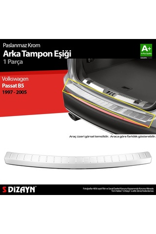 Sat B5 Sw Krom Arka Tampon Eşiği 1997-2005