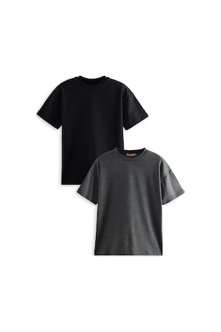 Denokids Erkek Çocuk Basic Oversize 2'li T-shirt Takım Renkli Çok Renkli