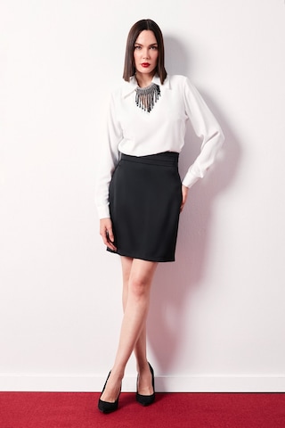 Sateen Kolyeli Salaş Bluz - Ekru-134624 Ekru