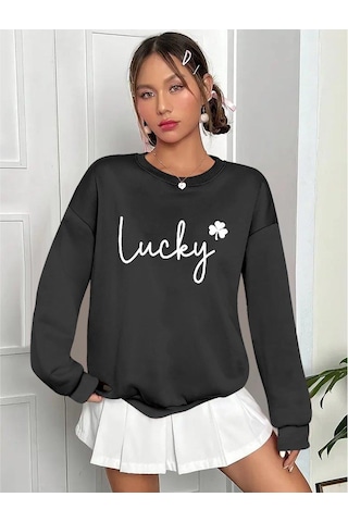 Kadın Uzun Kollu Bisiklet Yaka Viskon Iki Iplik Bluz Gri