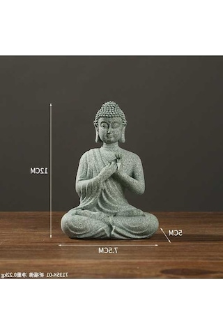 Pazly Zen Buda Heykeli - Yeşil Kumtaşı Dekoratif Çay Hayvanı Ve Ev Süsü Aksesuarı