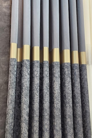 Regnum Pano Fon Perde Antrasit Gri Gold Renk Gri