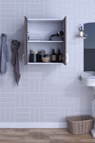 Rafineri Moza Çok Amaçlı Dolap Kapaklı Mutfak Balkon Banyo Mdf Gri