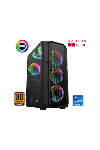 Xaser XSR523 i5-12400F 16 GB 1 TB M.2 NVMe SSD RX580 24" Free Dos Masaüstü Oyuncu Bilgisayarı