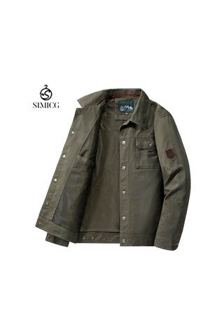 Yeni Şık Yakalı Düz Renk Günlük Erkek Ceketi Yeşil