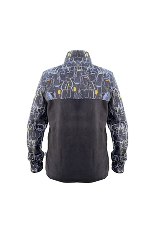 Face Si Yah Fermuarlı Erkek Polar Siyah