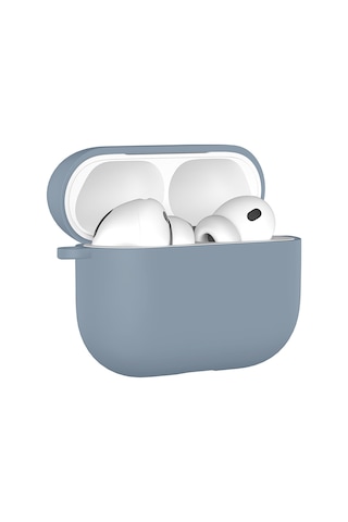 Apple Uyumlu AirPods Pro 3 İle Kılıf Standart Yumuşak Silikon Case Lavendery Gray