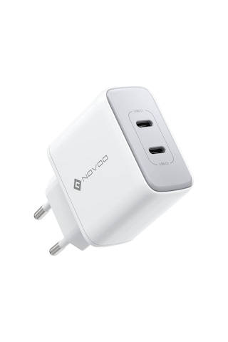 Novoo Gan 35w 2 Portlu Usb-c Pd Hızlı Şarj Cihazı Beyaz