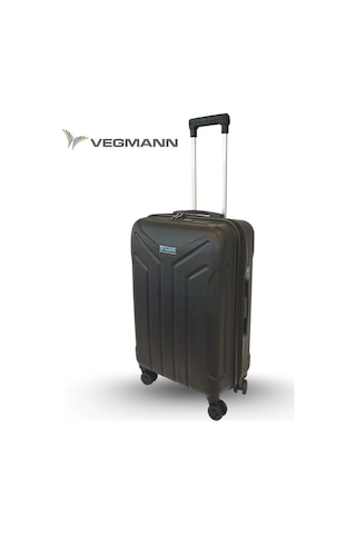 Vegmann Tartılı Scavel Siyah Büyük Boy Valiz Siyah
