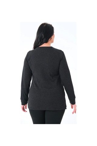 Lady Majestic Kadın Büyük Beden Sweatshirt Mavi