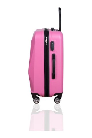 Polo&Sky Elmas Model Pebmbe Renk Orta Boy Valiz Bavul Pembe