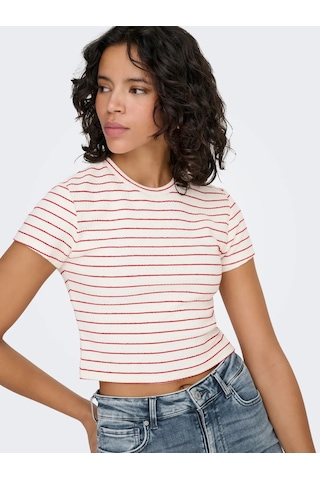 Only Onlanıts S/s O-neck Kadın Crop T-shirt 15368322 Kırmızı