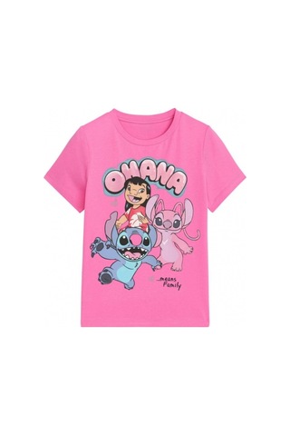 Sea Bubbles Ohana Stitch Kız Çocuk Tişört St10393 Pembe