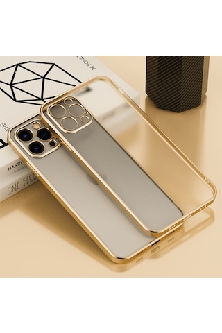 Apple Uyumlu iPhone 13 Pro Max Renkli Kenar Seffaf Kilif Kamera Korumali Sili 211492162