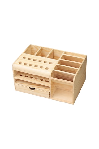 Anjiexun Cep Telefonu Ve Masaüstü İçin Çok Bölmeli Ahşap Saklama Kutusu Diğer