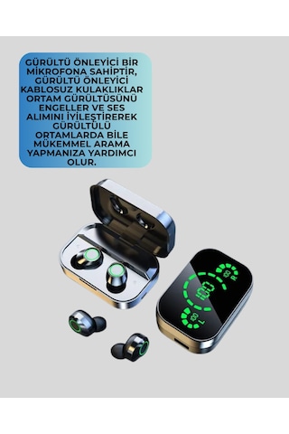 Akıllı - 364 - Dijital Ekranlı Tws Kulaklık Uzun Pil Ömrü, - Kmrsfres - Stabil Bağlantı