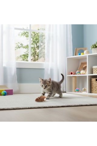 Runaway Kurmalı Fare Kedi Eğitim Oyuncağı Hareketli