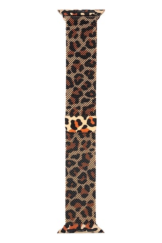 Apple Uyumlu Watch 42mm Zore Krd-01 Leopar Desenli Metal Kordon