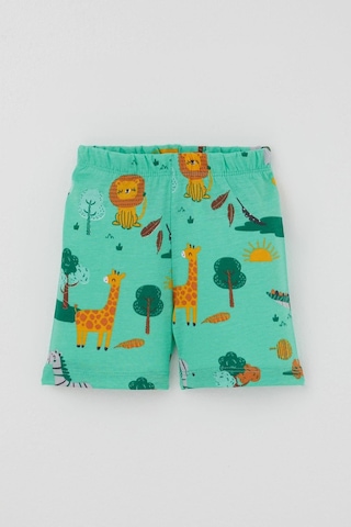 Breeze Erkek Bebek Şortlu Pijama Takımı Safari Temalı Sevimli Hayvancıklar Desenli 4 Ay - 1 Yaş , Yeşil
