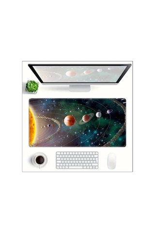 70x30 Cm Güneş Sistemi Temalı Kaydırmaz Taban Speed Yüzey Oyuncu Mouse Pad Gaming