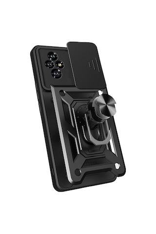 Honor 200 Uyumlu Kılıf Magnetik Standlı Kamera Korumalı Zore Sürgülü Vega Kapak-mavi Mavi