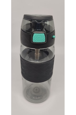 Shotay St-7202 600ml Tritan Siyah Şeffaf Matara Taşıma Aparatlı Siyah
