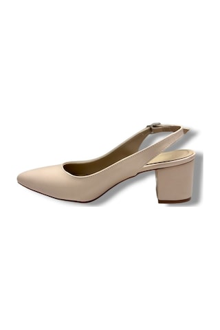 C-shoes Cv100-26 Cilt Sivri Burun Kalın Topuklu Kadın Ayakkabı 6cm Bej