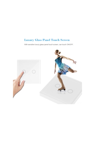 Singree Ewelink T433 Akıllı Dokunmatik Pencere Paneli Uzaktan Kumandası - 2 Kanal 433mhz Rf Kontrol, Merdiven Aydınlatma İçin Diğer