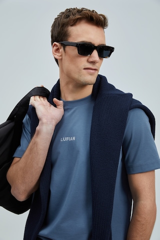 Lufian Erkek Marcus Modern Grafik T-shirt 111020235 Koyu Mavi Koyu Mavi