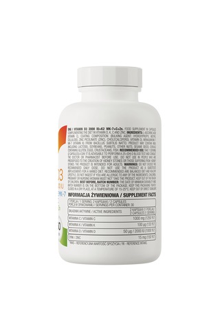 Ostrovit Vitamin D3 2000 Iu + K2 Mk-7 + C Vitamin + Zinc Çinko 60 Caps