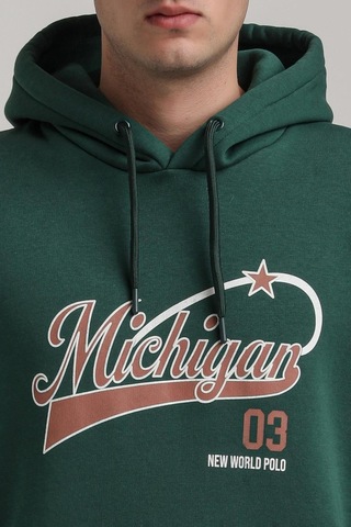 Kapüşonlu Yeşil Slim Fit Full-zip Sweatshirt 24fwm64079 YESIL Yeşil