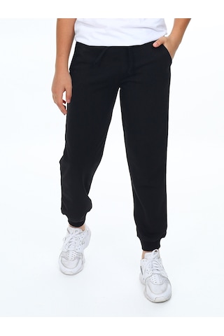 Denokids Unisex Kız Erkek Çocuk Siyah Basic Eşofman Altı Renkli Siyah