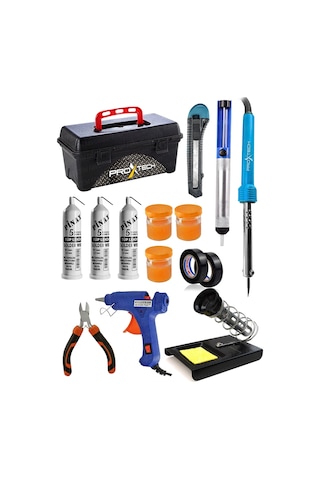 Çantalı 14 Parça 60w Lehim Kalem-havya -leyim Tel -pasta- Stand-silikon-yankeski Ful Paket