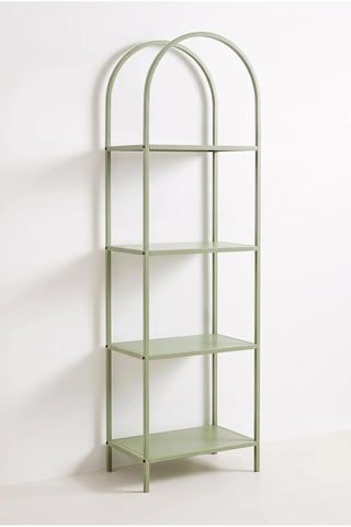 Mona 40cm Kemerli Çok Amaçlı Metal Raf - Mint Yeşili Dekoratif Banyo, Mutfak Ve Balkon Düzenleyici Kitaplık Mint Yeşil