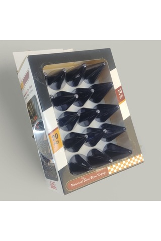 17mm Sivri Parlak Füme Bijon Kapağı 20li Set