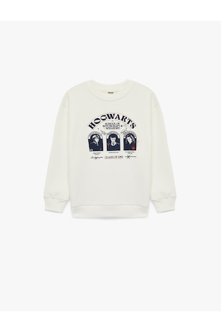 Koton Lisanslı Harry Potter Baskılı Uzun Kollu Bisiklet Yaka Sweatshirt Ekru 6wkb10441tk