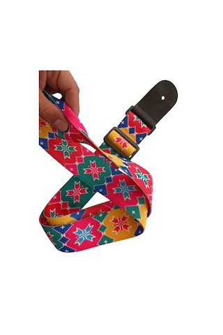 Rj200-c3 Gitar Askısı Deluxe Teal Guitar Strap Deri Başlıklı 2 Katlı