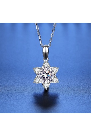 Turuncu Bague Ringen 100% 925 Gümüş Güzel Kolye 1 Karat Mozanit Klasik Kar Tanesi Kolye Kadınlar Için Düğün Moda Takı Hediyeler