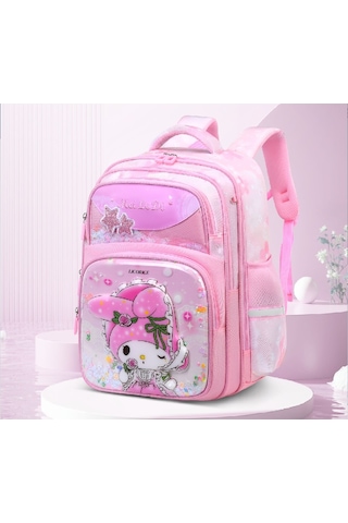 Happychildhood İlköğretim Okulu Okul Çantası Kadın Kuromi Üç Dört Çocuk Kız Kız Hafif Omurga Pembe Trompet