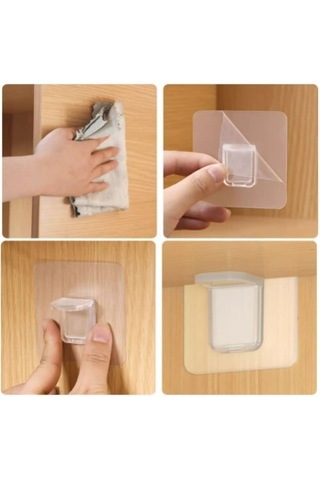 Yapışkanlı Raf Tutucu Seti 4 Adet Diğer