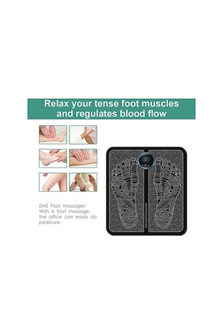 Didadodo Darbeli Ayak Masaj Yastığı Ems Masaj Pedikür Makinesi Usb Şarj Pedikür Seti - Siyah Şarj Siyah
