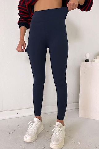 Mine Tan Butik Fitilli İçi Şardonlu Toparlayıcı Kadın Tayt - Lacivert